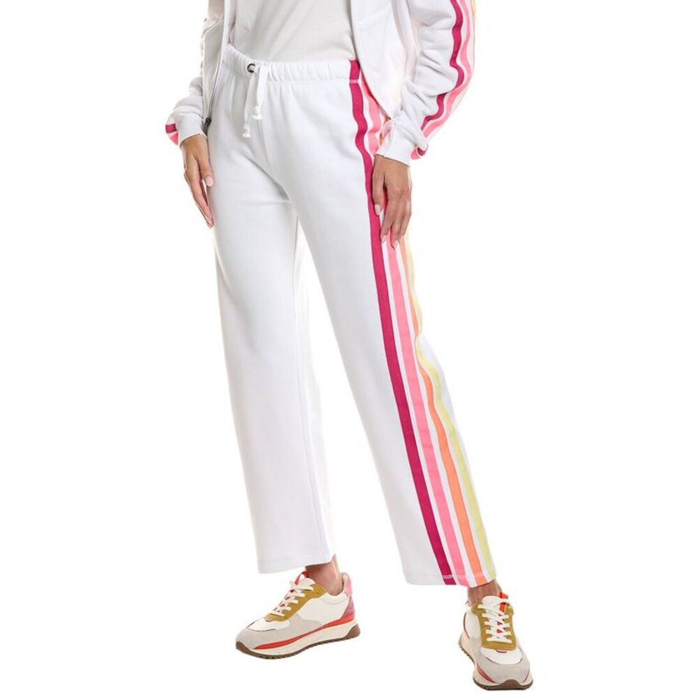 Vintage Havana Womens  Tripe Twill Tape Fleece Wide Leg Pant, White
